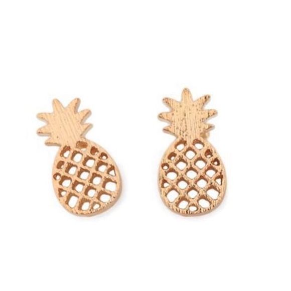 Pineapple Stud Earrings - Picture 2 of 4